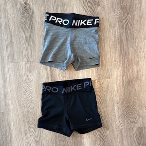 Nike Pro Athletic Shorts Set in Gray and Black